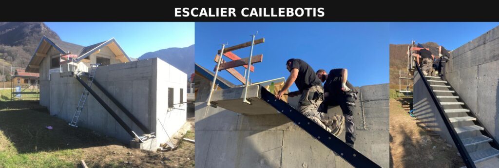 montage escalier caillebotis
